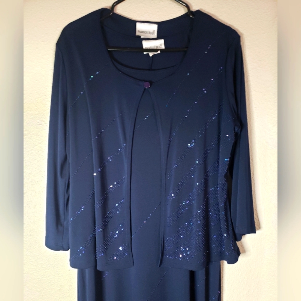 Long Navy Dress with Jacket